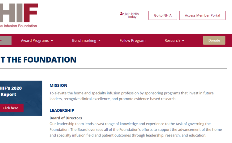  National Home Infusion Foundation Launches Infusion Journal